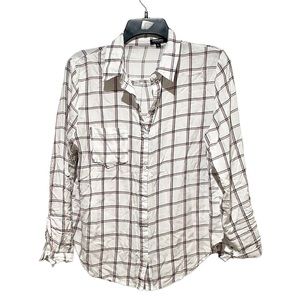 Etienne Marcell Plaid Flannel Button Down Top